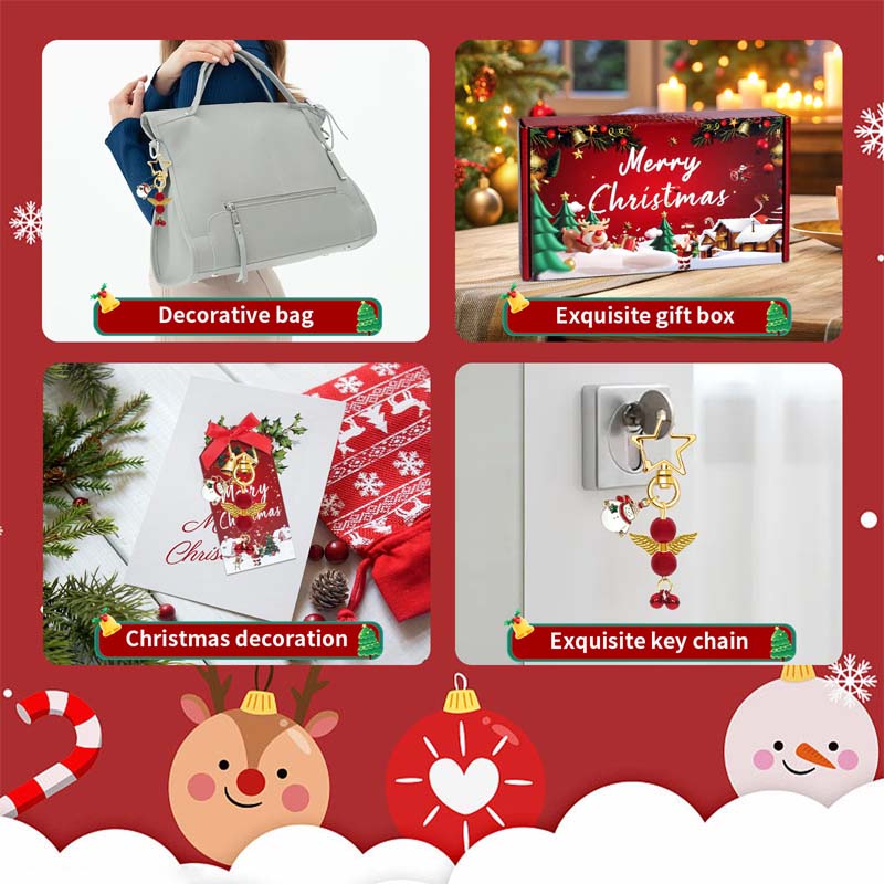 Weihnachten Roter Engel Schlüsselbund Geschenkbox Set