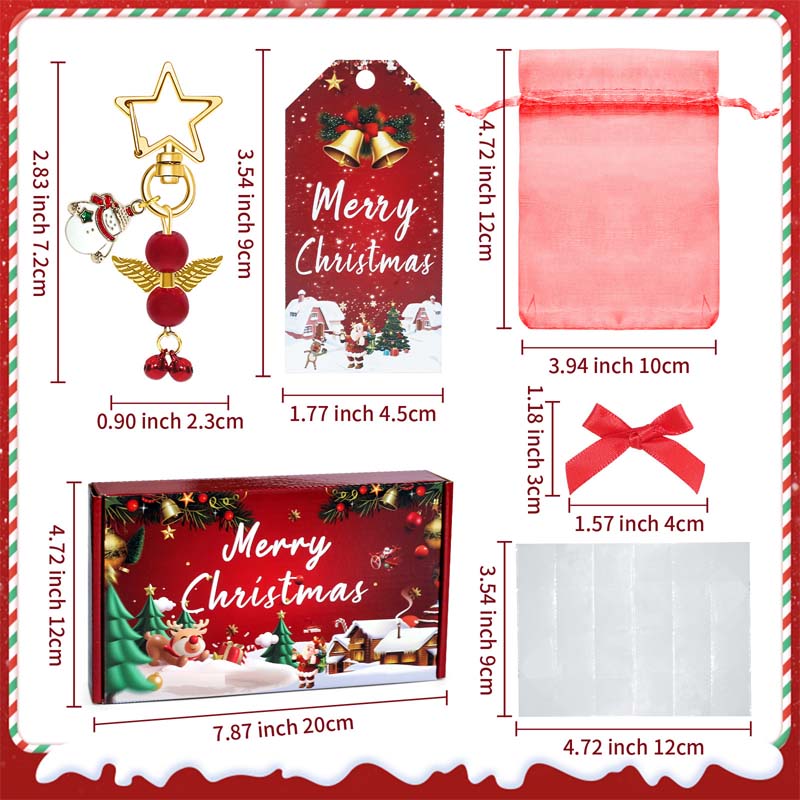 Weihnachten Roter Engel Schlüsselbund Geschenkbox Set