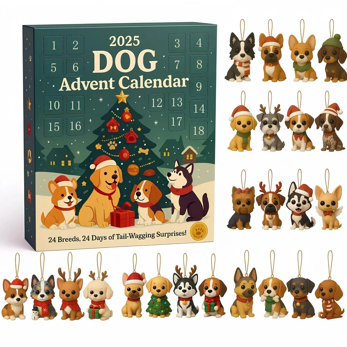 🔥Letzter Tag 49% OFF - Hunde-Adventskalender 2025🎄