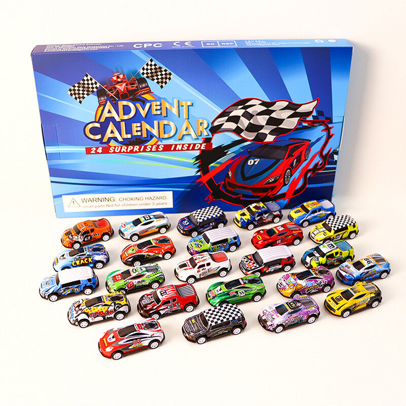 🎄📅24-Tage-Countdown-Adventskalender für Rennsport Weihnachten 2025 - Countdown mit Rennwagen für Kinder🎁