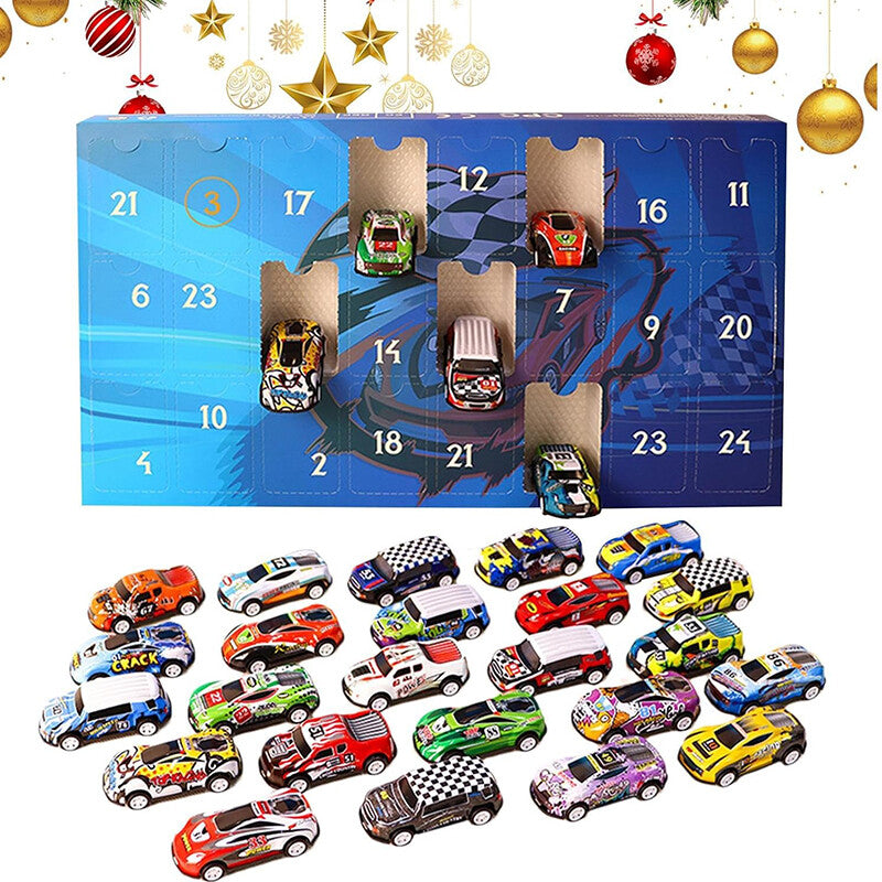 🎄📅24-Tage-Countdown-Adventskalender für Rennsport Weihnachten 2025 - Countdown mit Rennwagen für Kinder🎁