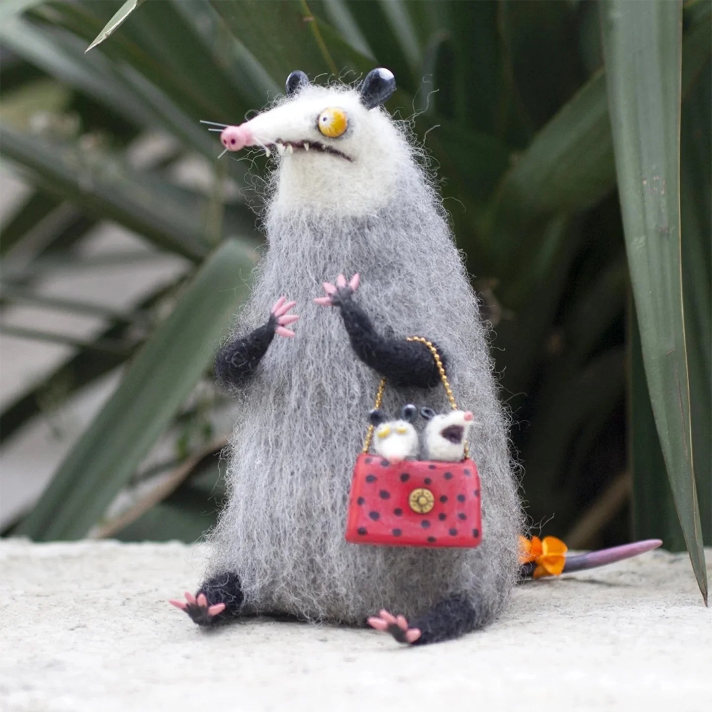 🎄✨Wool Felt Familiars – Handmade Weird Felt Cat | Needle Felted Desk Companion & Unique Gift