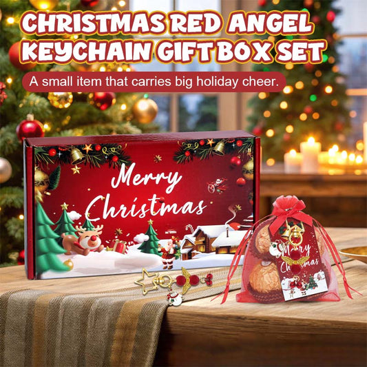 Weihnachten Roter Engel Schlüsselbund Geschenkbox Set