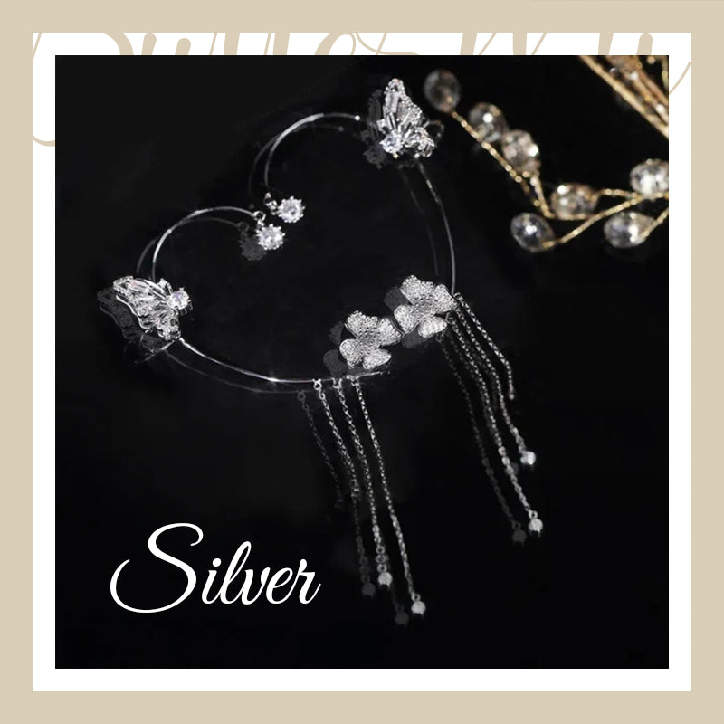 Butterfly Tassel Style Zircon Earrings