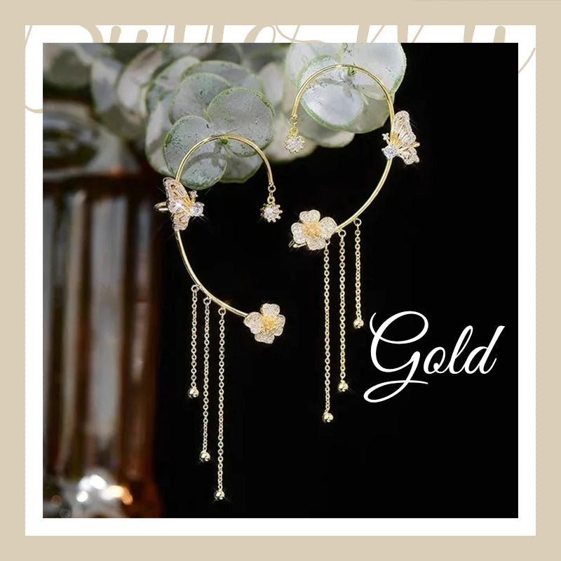 Butterfly Tassel Style Zircon Earrings