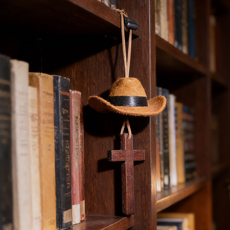 🤠The Rancher‘s Cross | Cowboy Hat & Cross Car Charm for Faith & Freedom🚗✨