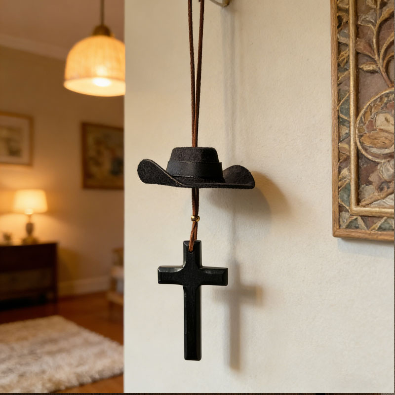 🤠The Rancher‘s Cross | Cowboy Hat & Cross Car Charm for Faith & Freedom🚗✨