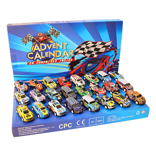 🎄📅24-Tage-Countdown-Adventskalender für Rennsport Weihnachten 2025 - Countdown mit Rennwagen für Kinder🎁